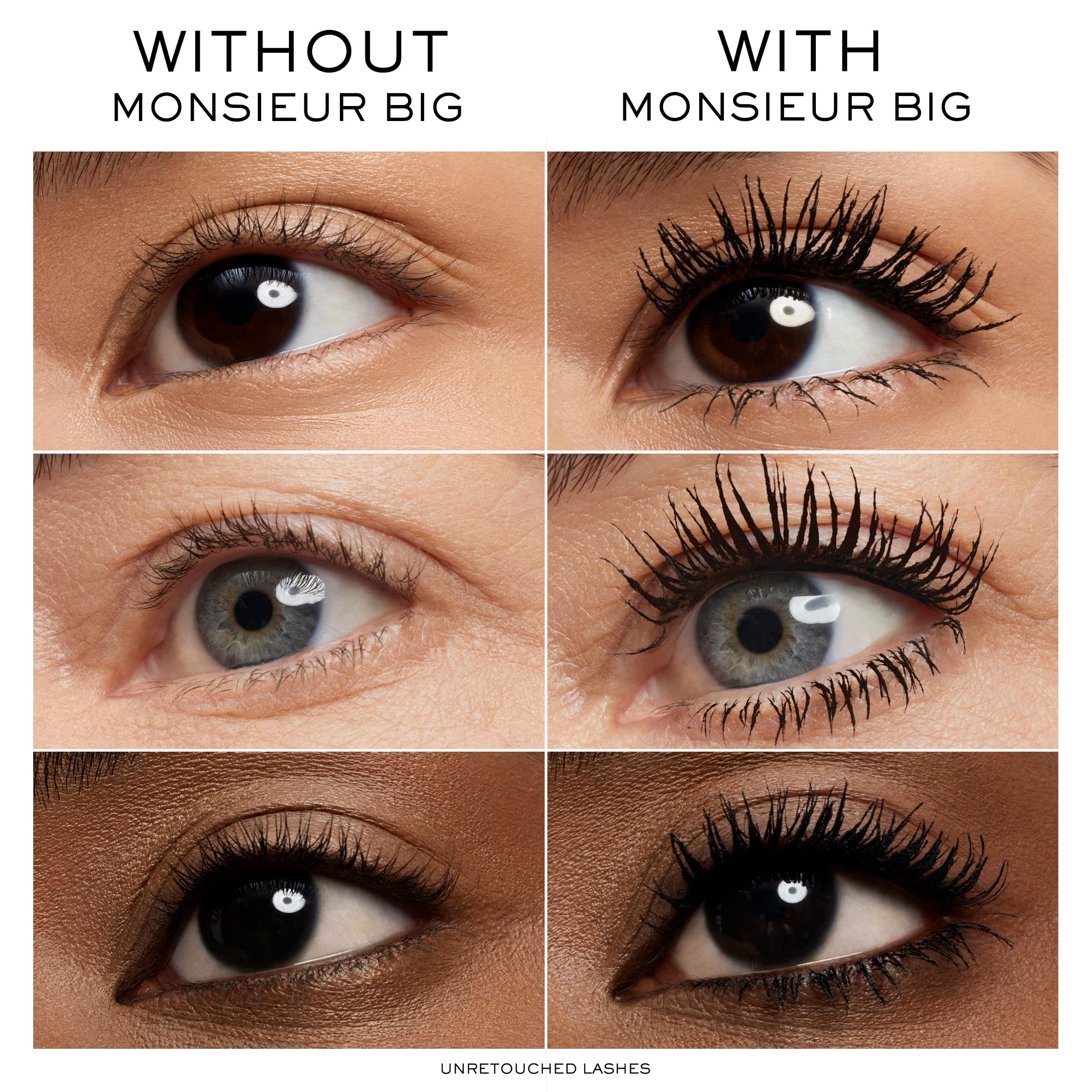 Lancôme open tube angled to reveal full oversized brush for buildable lashes