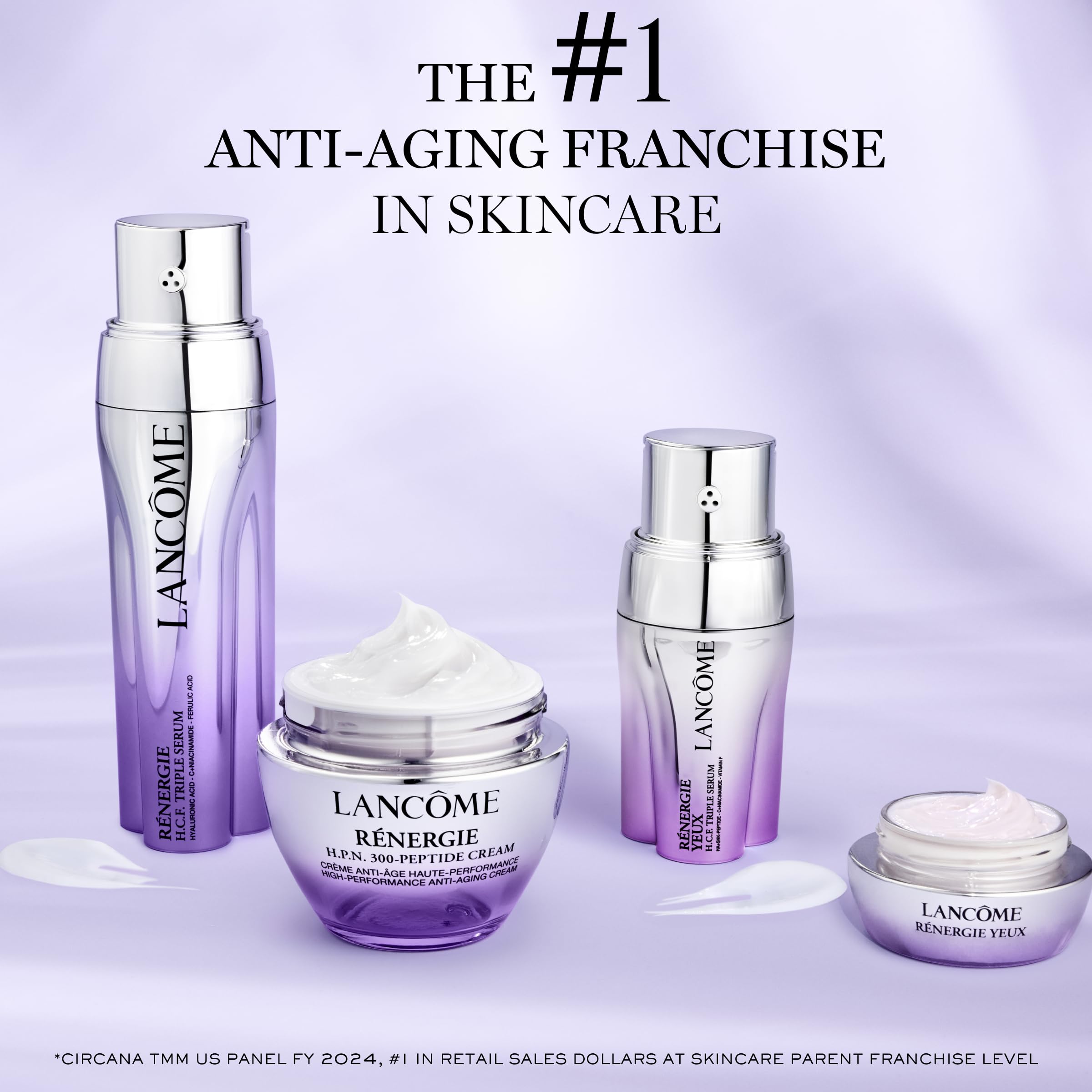 Lancôme product label closeup displaying key actives and directions