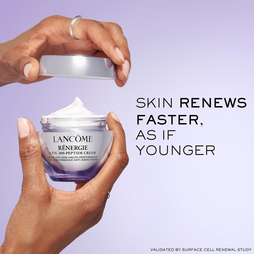 Lancôme cream on hand demonstrating lightweight spreadability and instant hydration