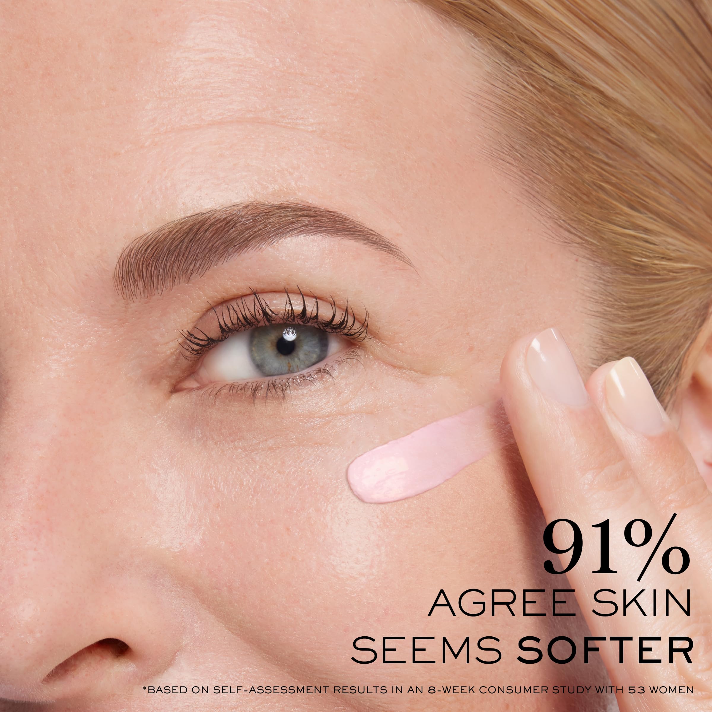 lancome open jar with visible cream and ingredient focus for firmer under-eyes