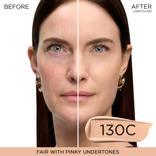 Lancôme pump dispensing foundation, demonstrates controlled application benefit