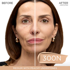 Lancôme pump close-up displaying dispenser and hygienic application benefit for precise dosing