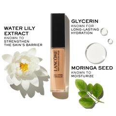Lancôme concealer bottle placed beside foundation to show size comparison