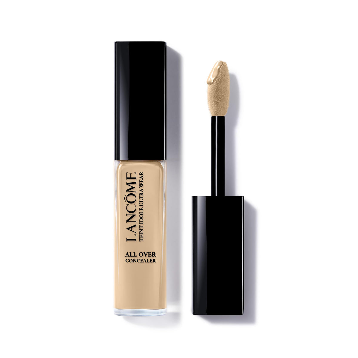 Lancôme product front packaging showing elegant tube and brand logo, benefits long-lasting wear