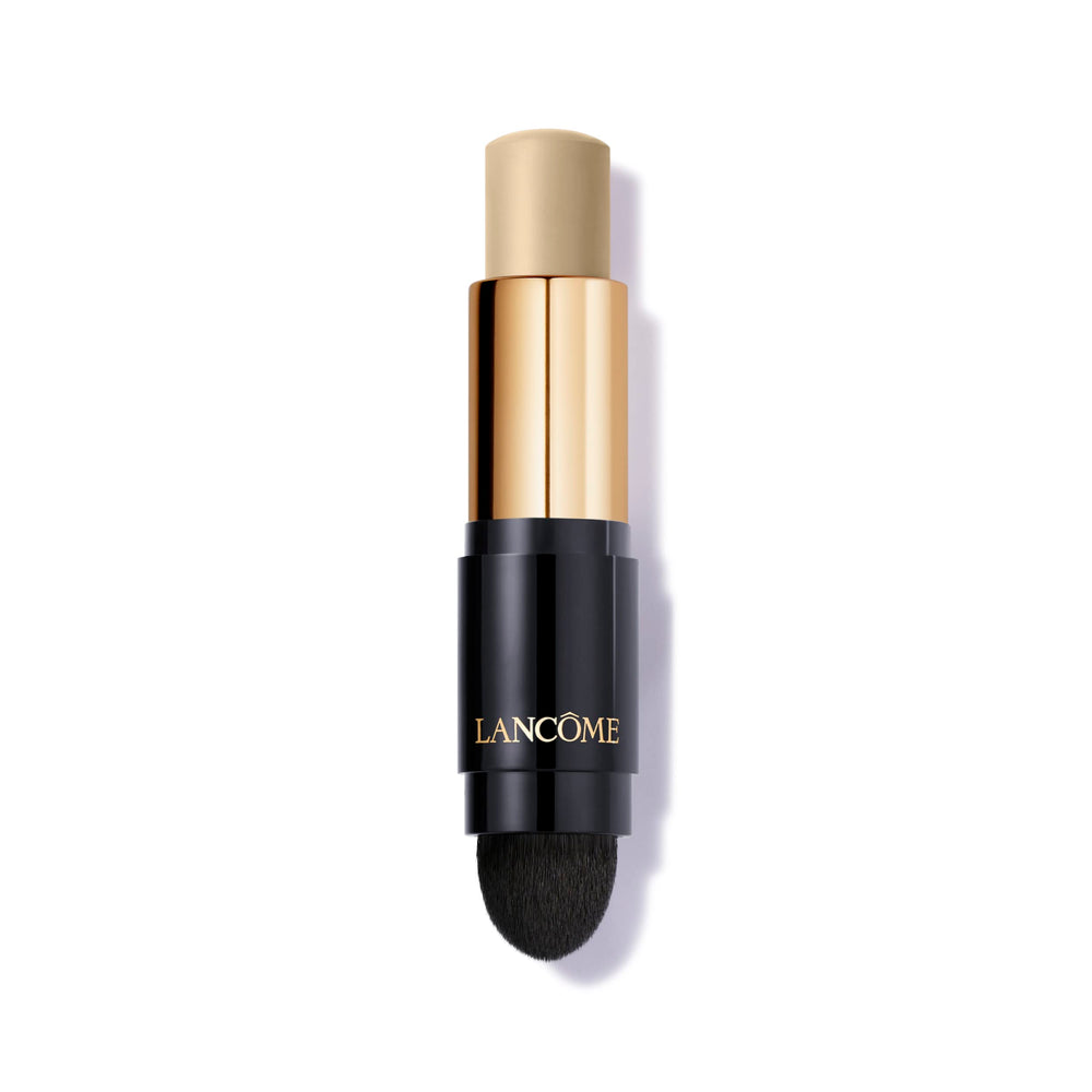 Lancôme foundation stick front view showing sleek packaging and benefit portable coverage