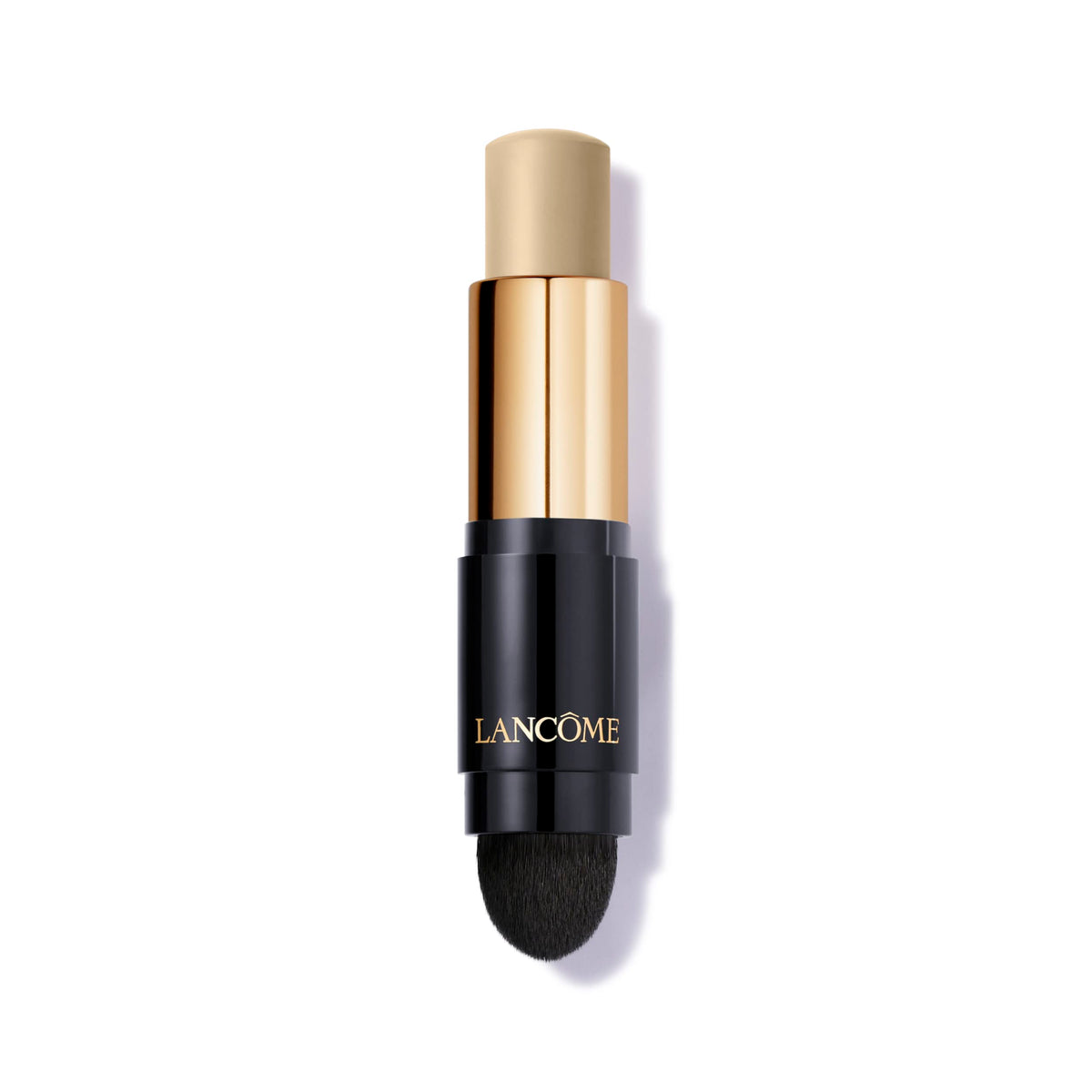 Lancôme foundation stick front view showing sleek packaging and benefit portable coverage