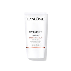 Lancôme front packaging showing SPF 50 protection and sleek bottle design benefit: clear labeling