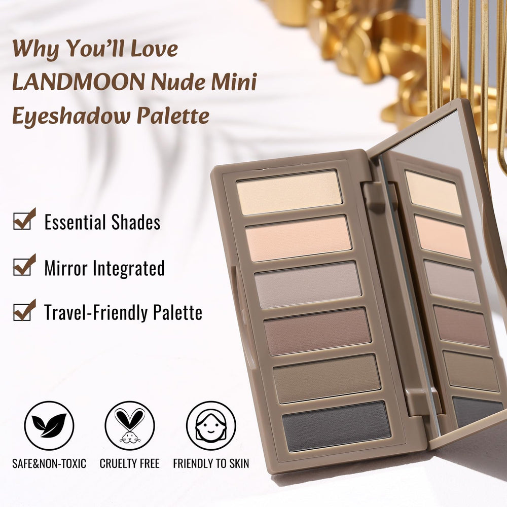 LANDMOON swatches on arm showing true taupe and brown payoff