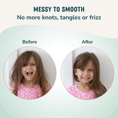 LANE & CO. before and after hair comparison showing reduced tangles