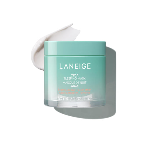 LANEIGE jar front view showing sleek packaging and soothing benefit