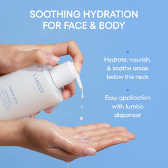 LANEIGE refill pouch beside bottle highlighting eco-friendly refill benefit