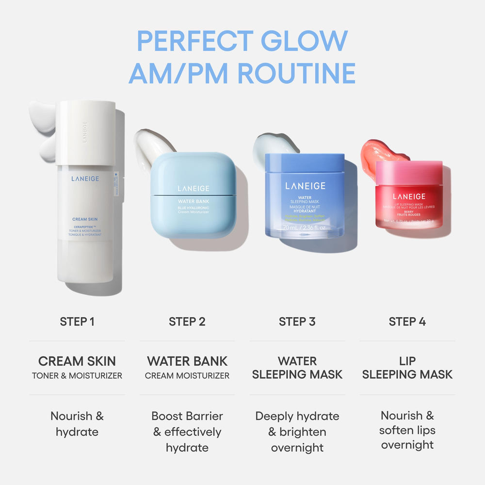 LANEIGE daytime skincare layer under makeup showing lightweight finish