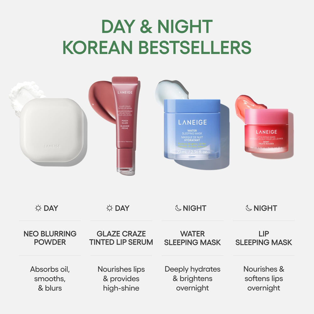 LANEIGE model applying compact for discreet evening shine control