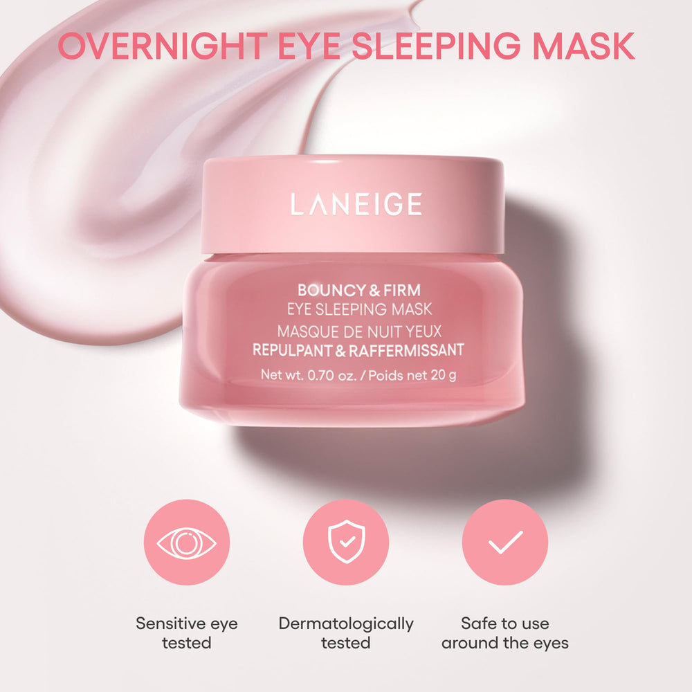 LANEIGE label close-up of ingredients, emphasizes key active benefits
