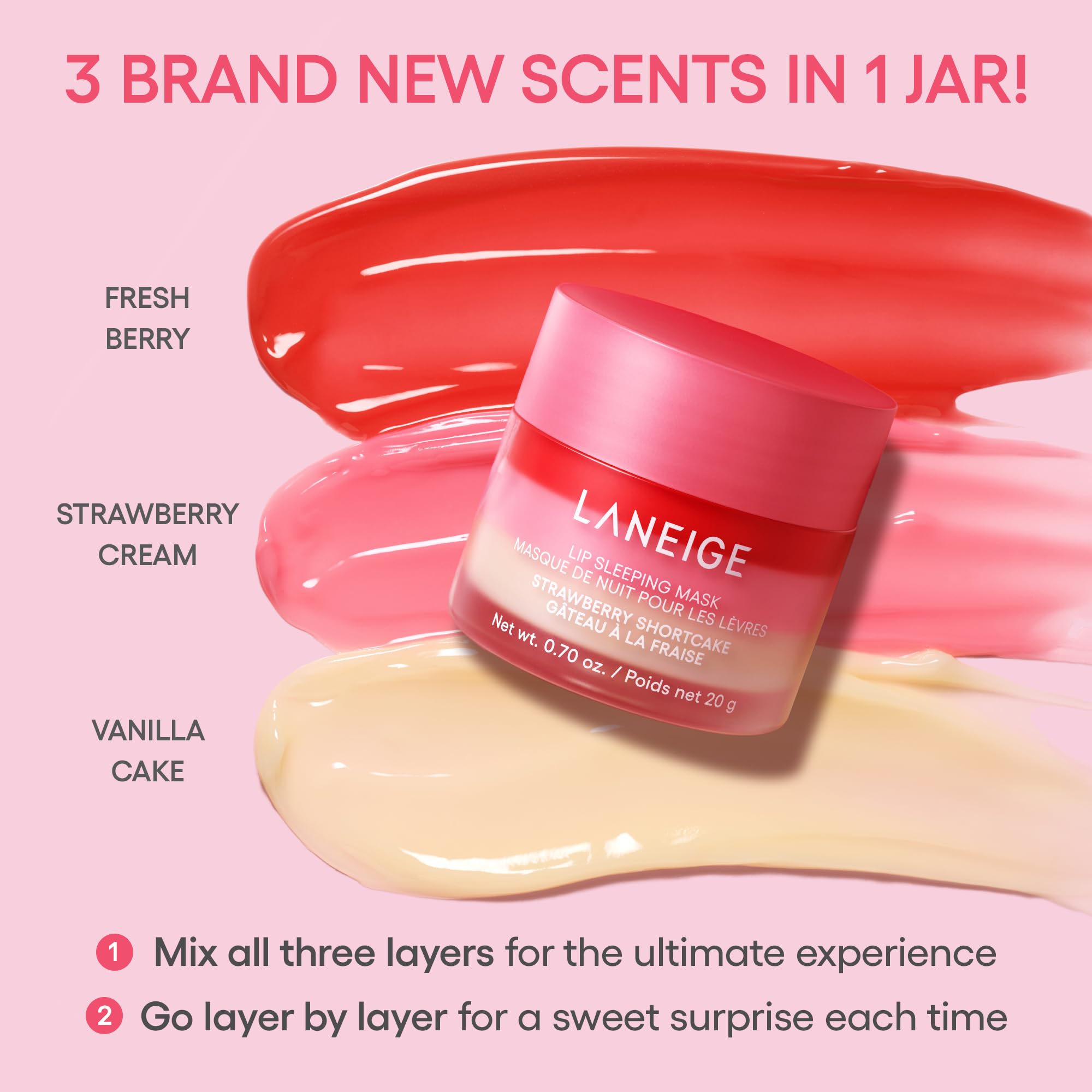 LANEIGE Lip Glowy Balm Berry mini open illustrating glossy hydration