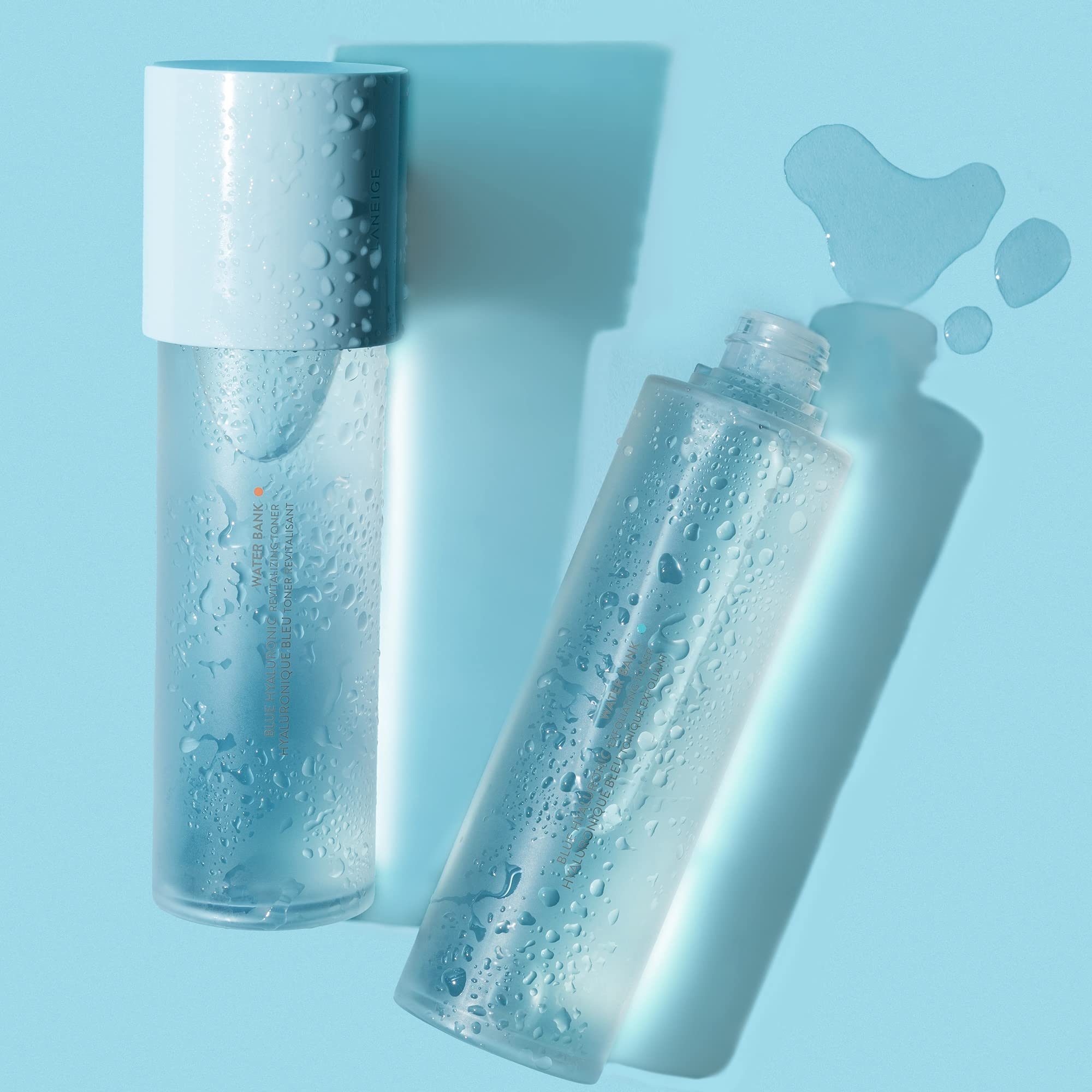 LANEIGE ingredient label close-up highlighting blue hyaluronic and PHA transparency