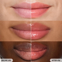 Person using LANEIGE set on the go for quick shine control and glossy lips