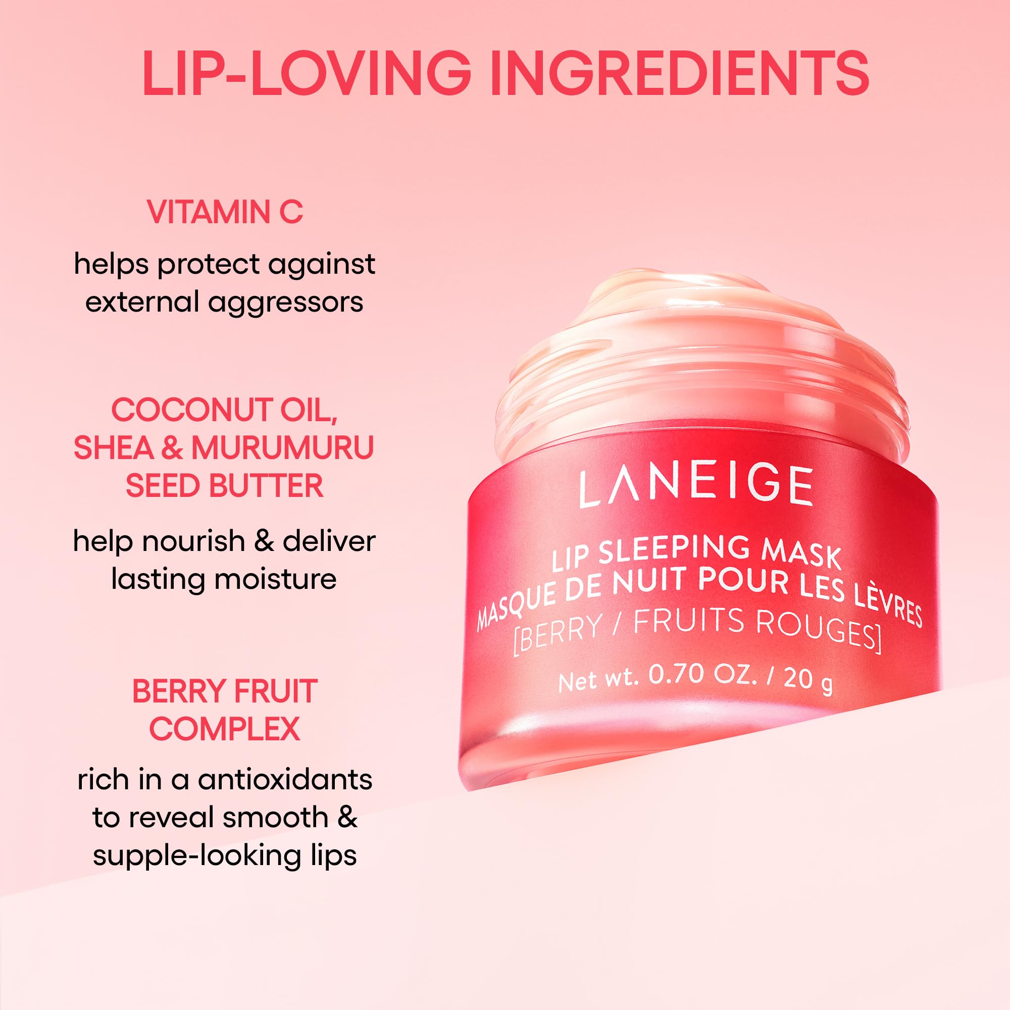 LANEIGE Glowy Balm applied on lips showing instant sheen and comfort