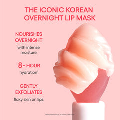 LANEIGE mask on fingers demonstrating easy smooth application for soft lips