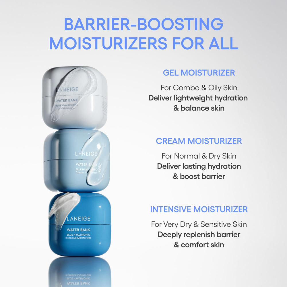 LANEIGE nighttime routine on counter showing soothing barrier support