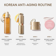 LANEIGE on bathroom counter staged in routine to show everyday skincare use