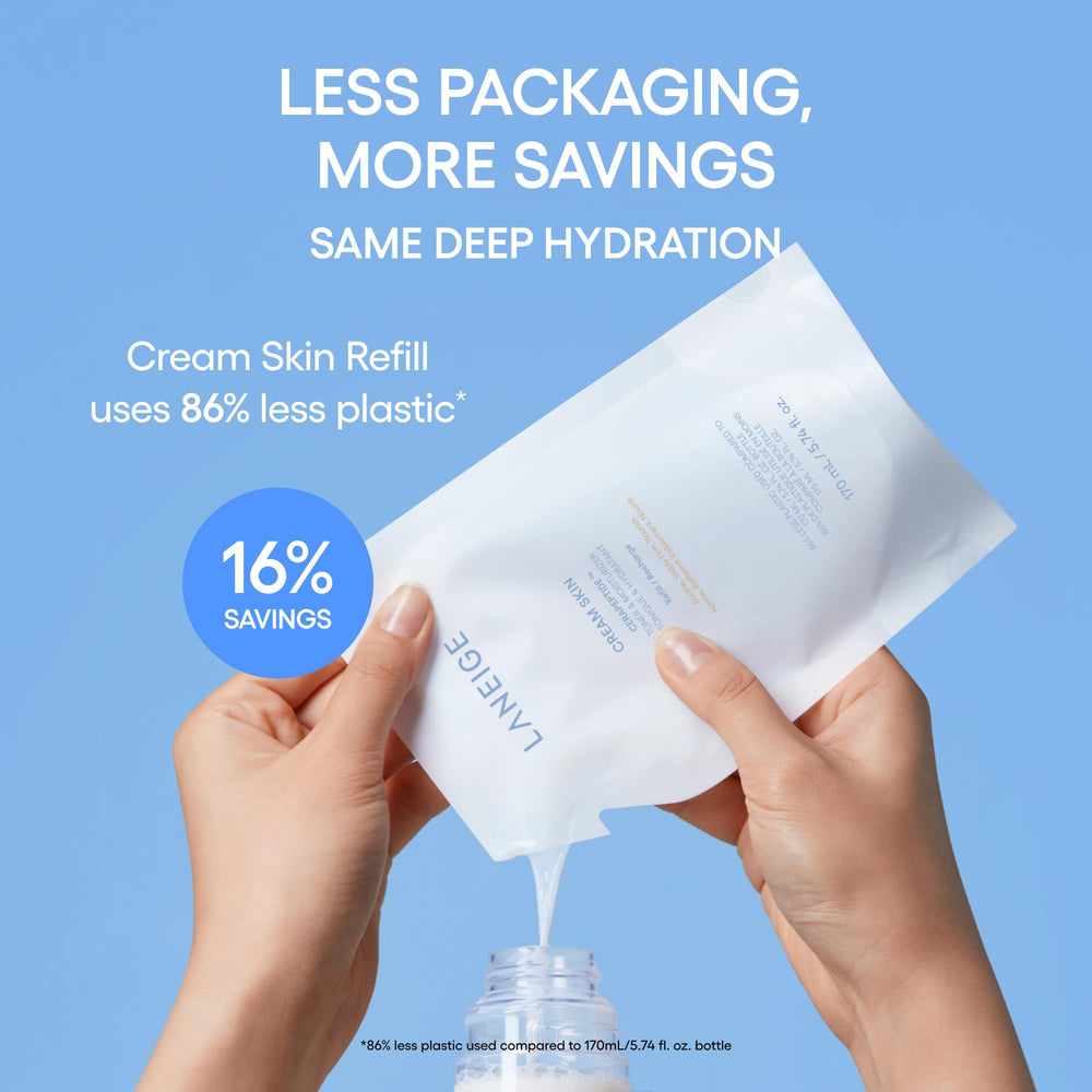 LANEIGE refill pouch 170 ml ready to replenish bottle for less waste and savings