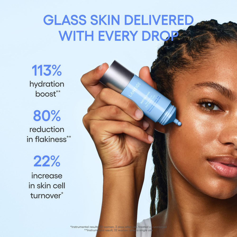 LANEIGE serum staged with hyaluronic acid visual emphasizing deep hydration