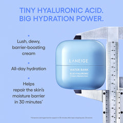LANEIGE compact set held in hand for size comparison and portability benefit