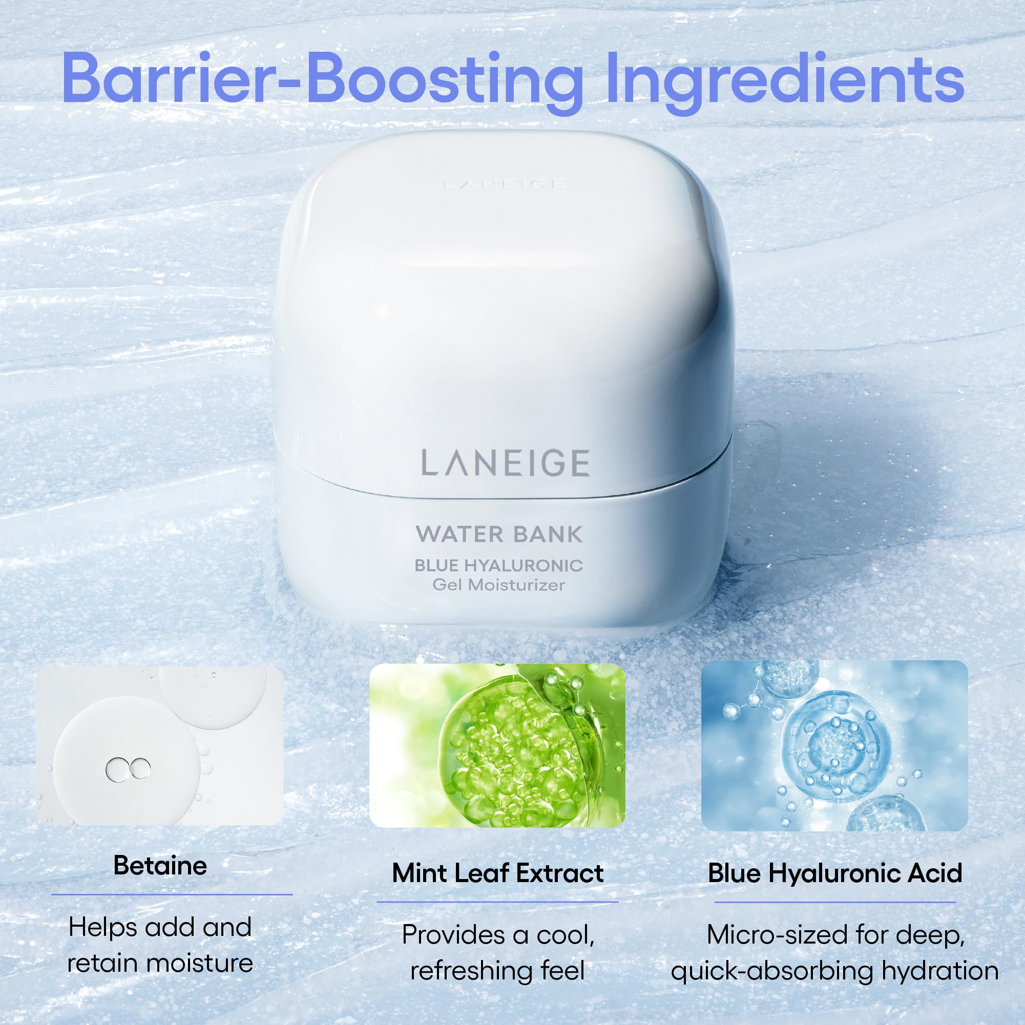 LANEIGE tiny cream beads close detail showcasing melt-on-contact hydration