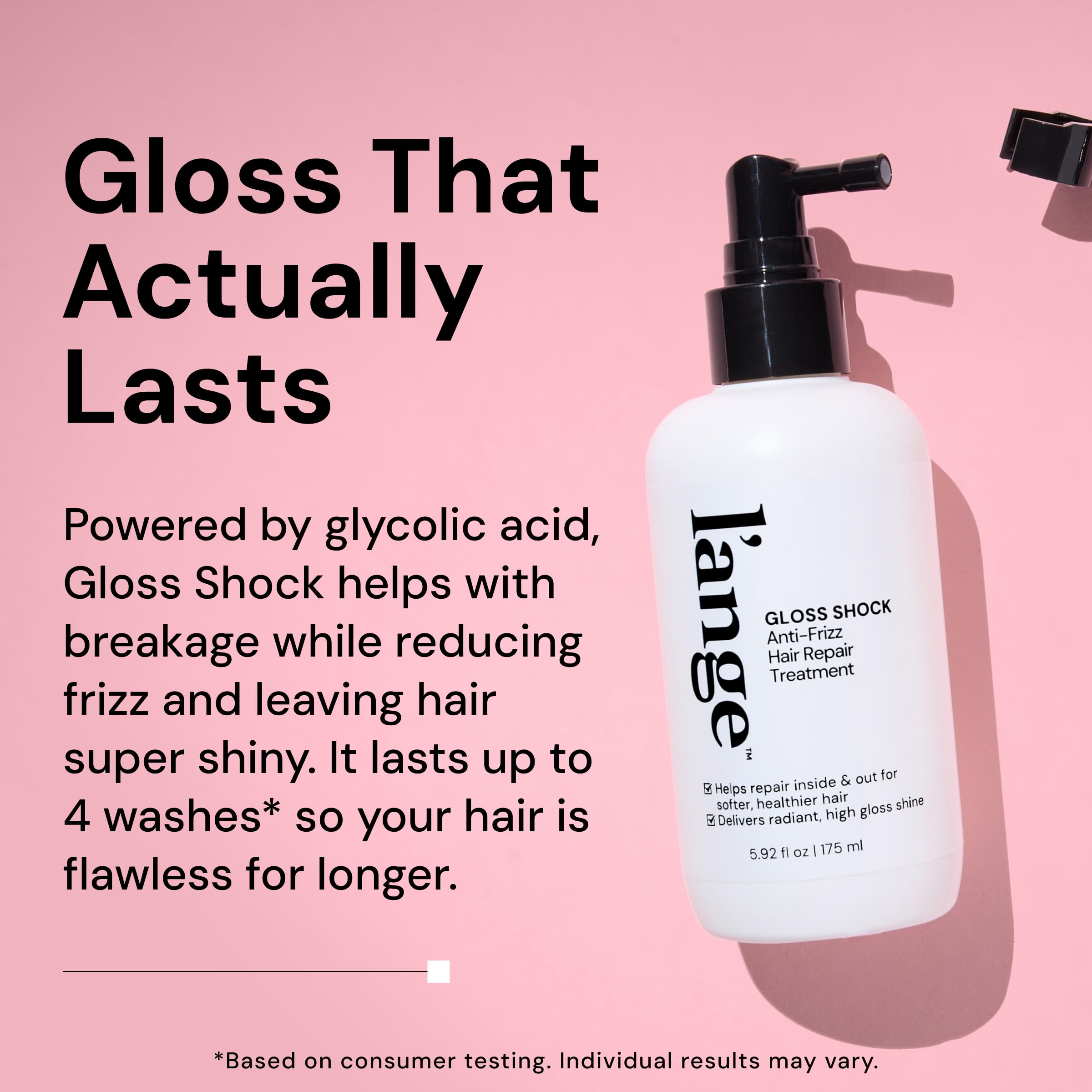L'ANGE HAIR spray action mist demonstrating even product distribution benefit