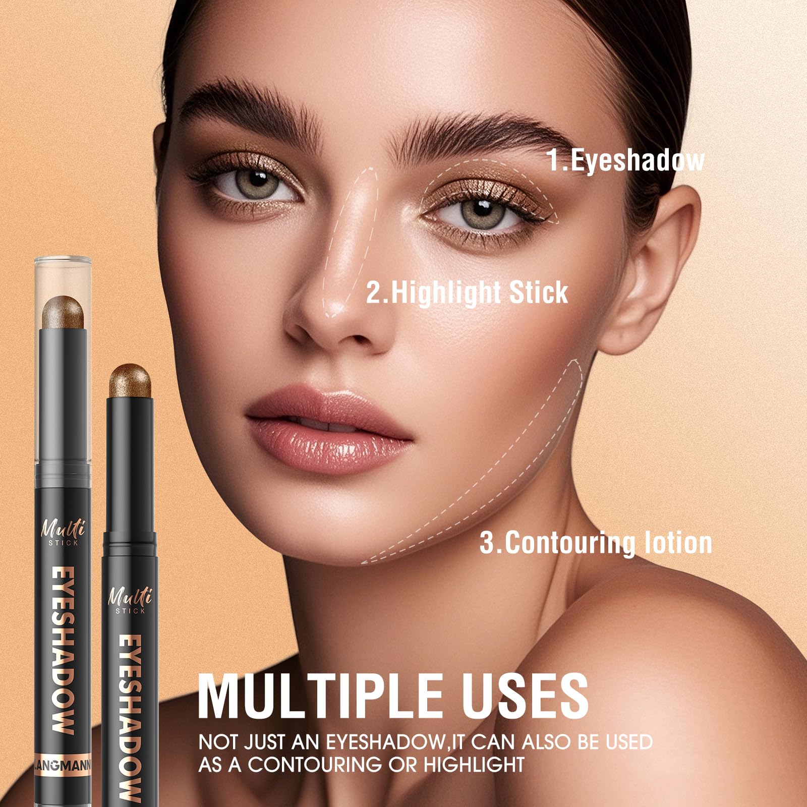 LANGMANNI built-in smudger brush detail illustrating quick blending benefit