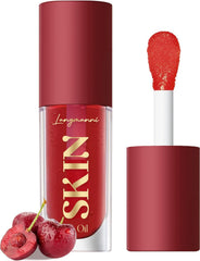 LANGMANNI front tube showing clear cherry gloss and benefit of instant shine