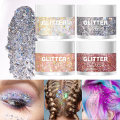 LANGMANNI close-up glitter particles showing holographic sparkle and depth