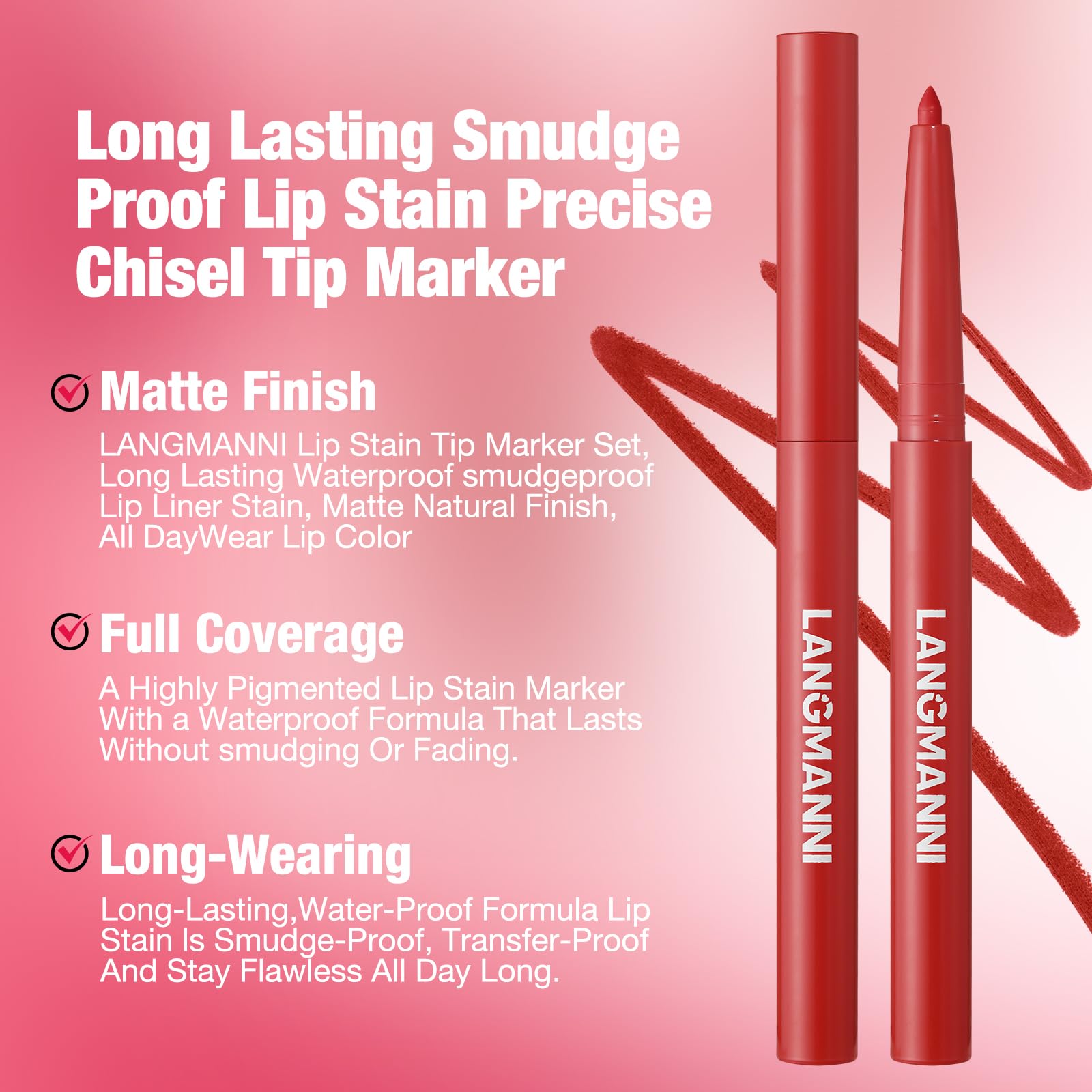 LANGMANNI dual shade ombre lips demonstrating blending and depth benefit