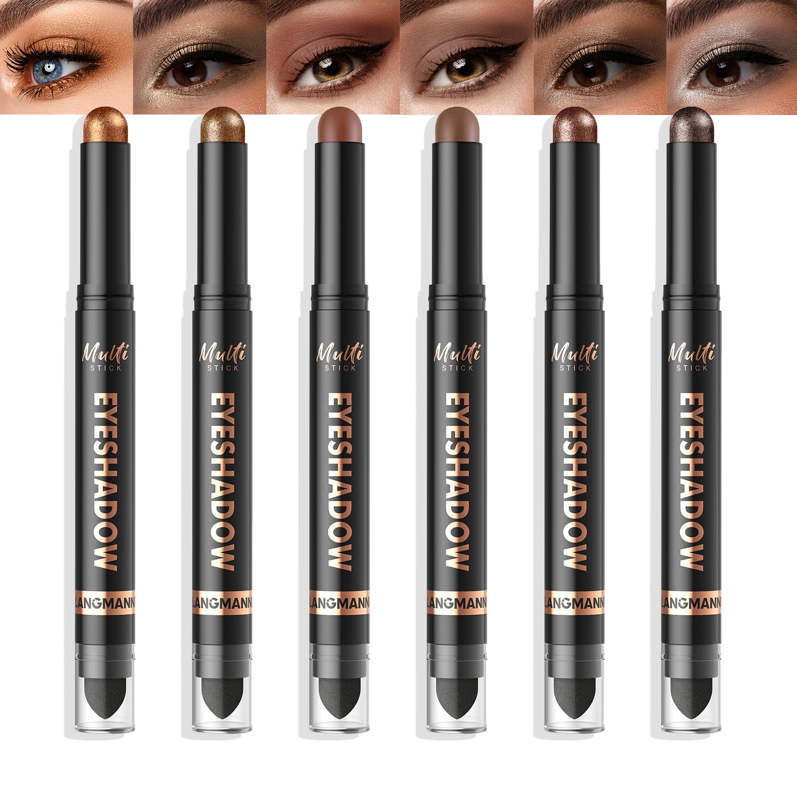 LANGMANNI front view of six sticks showing color range and compact design benefit