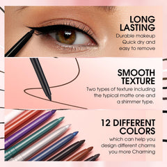 LANGMANNI matte and shimmer pencils side-by-side for finish contrast