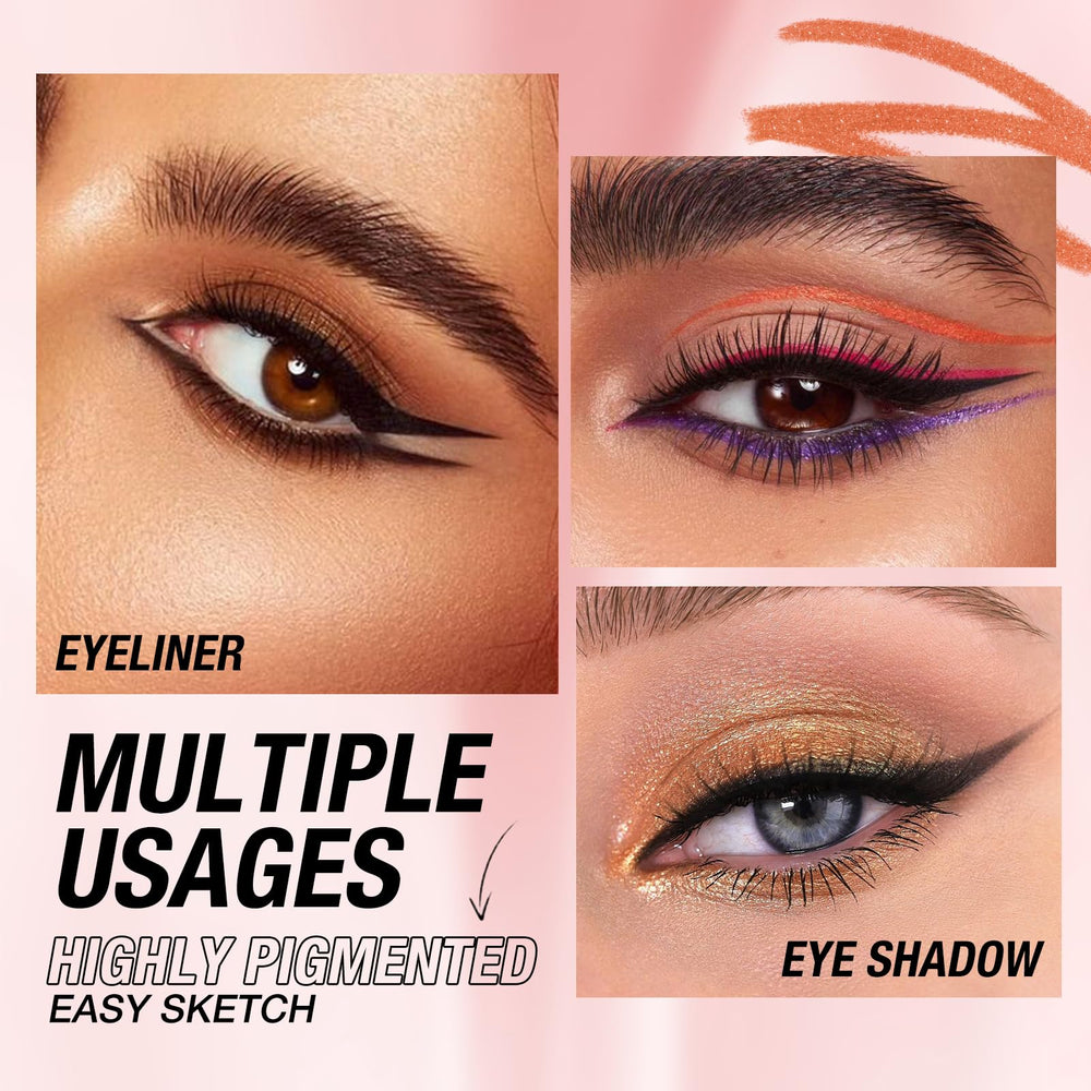 LANGMANNI applied wing eyeliner illustrating sharp, long-lasting color