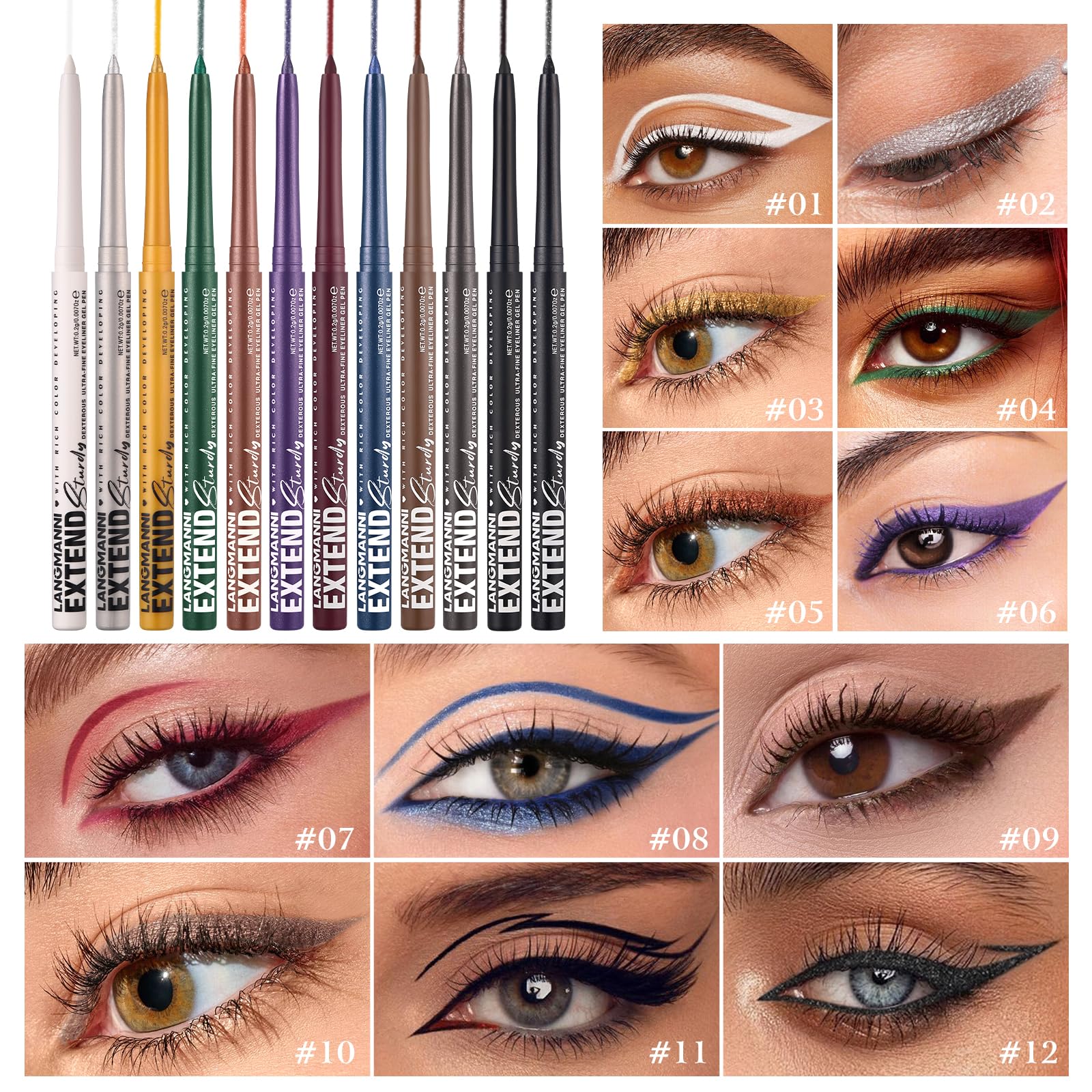 LANGMANNI color swatches displaying pigment range and finish