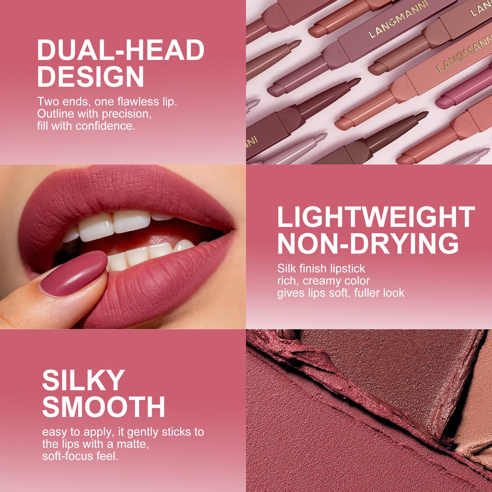 LANGMANNI six shades laid out to show color variety for different looks