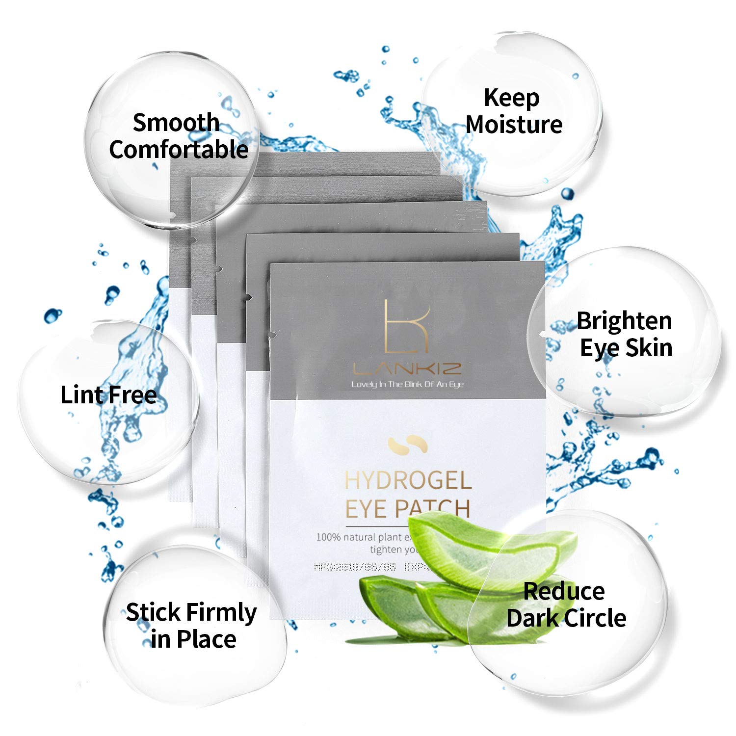 LANKIZ close-up hydrogel texture, shows moisture-rich surface