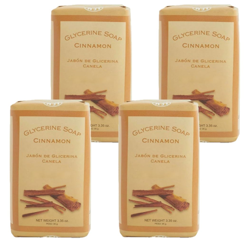 Lanman & Kemp cinnamon soap close-up of translucent glycerin texture and lather benefit
