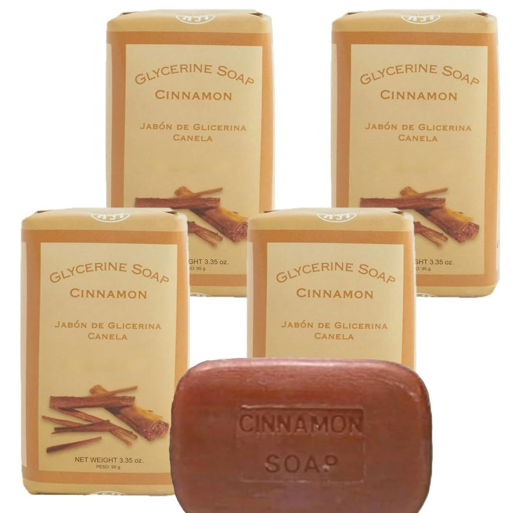 Lanman & Kemp cinnamon soap front packaging showing four bars and brand