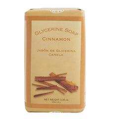 Lanman & Kemp cinnamon soap next to a ruler for size comparison and portioning benefit