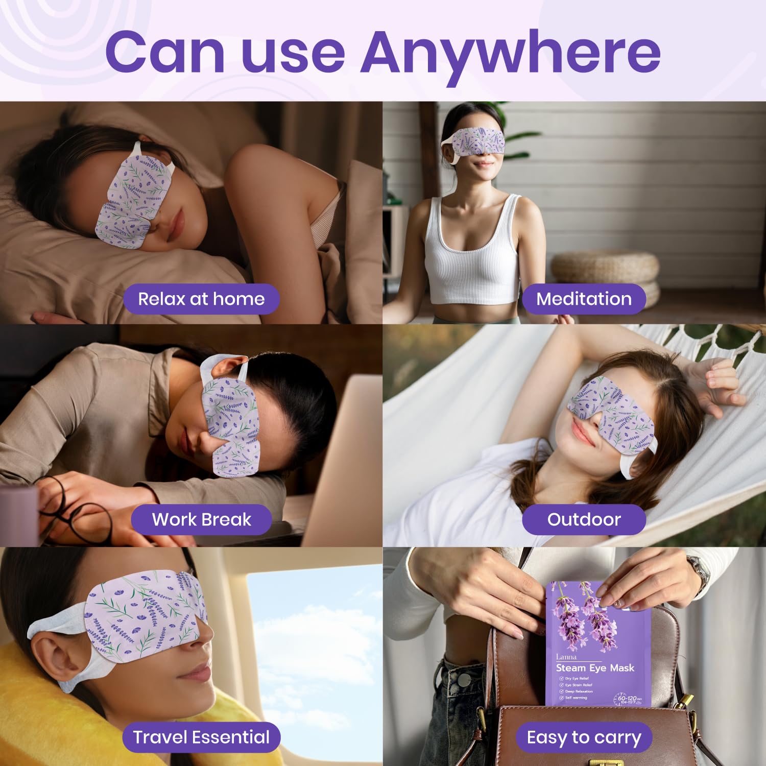 LANNA mask next to travel bag highlighting portability benefit