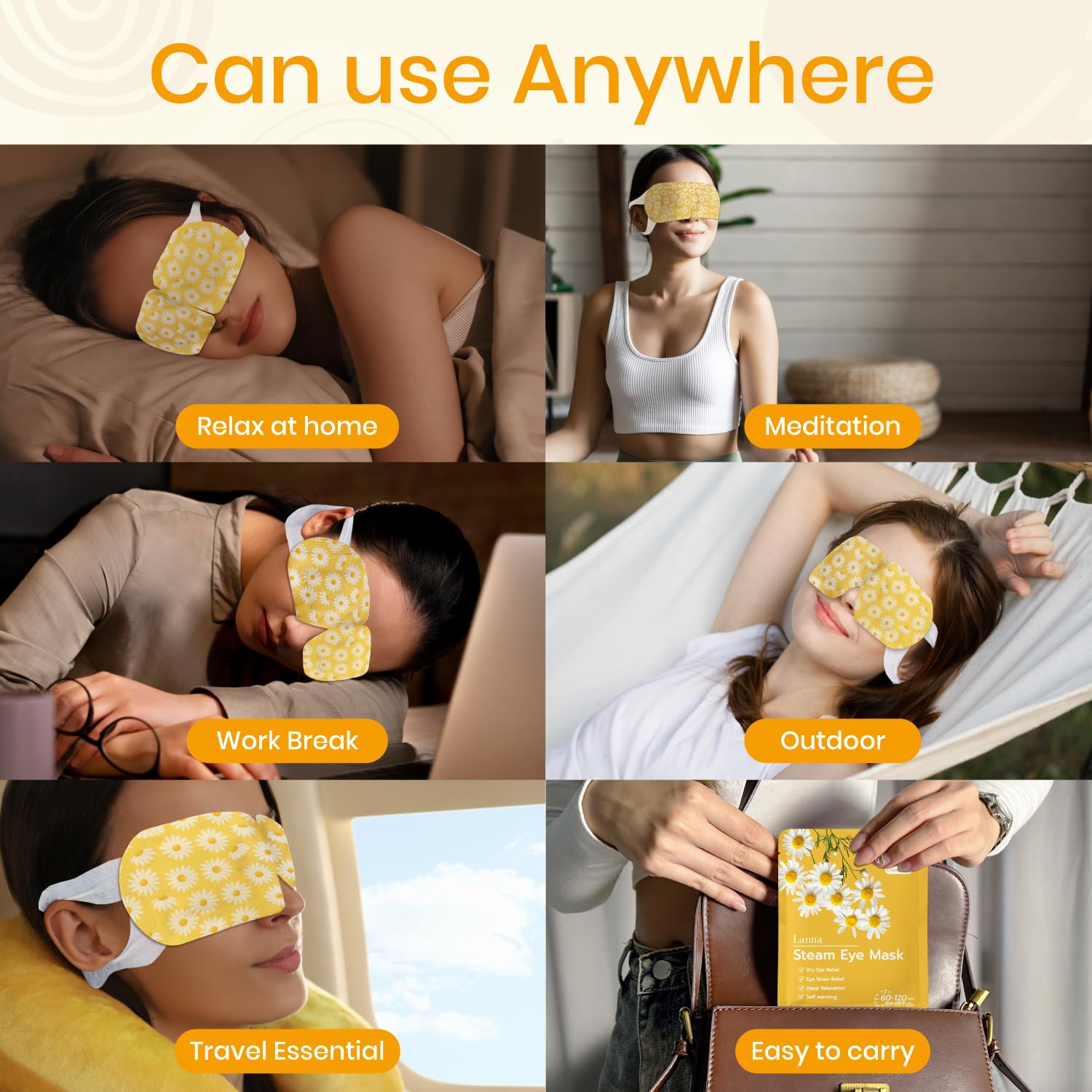 LANNA pack with five masks displayed for easy grab-and-go self-care