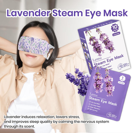 LANNA single unwrapped steam eye mask ready to activate for relaxation