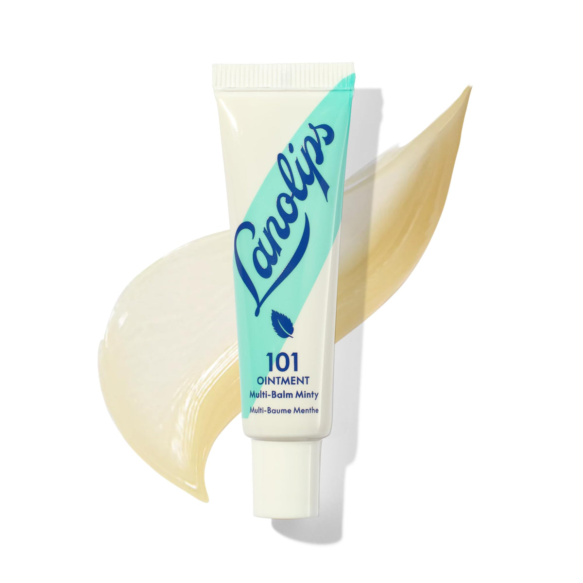 Lanolips 101 tin front view showing compact travel-friendly packaging and peppermint scent benefit