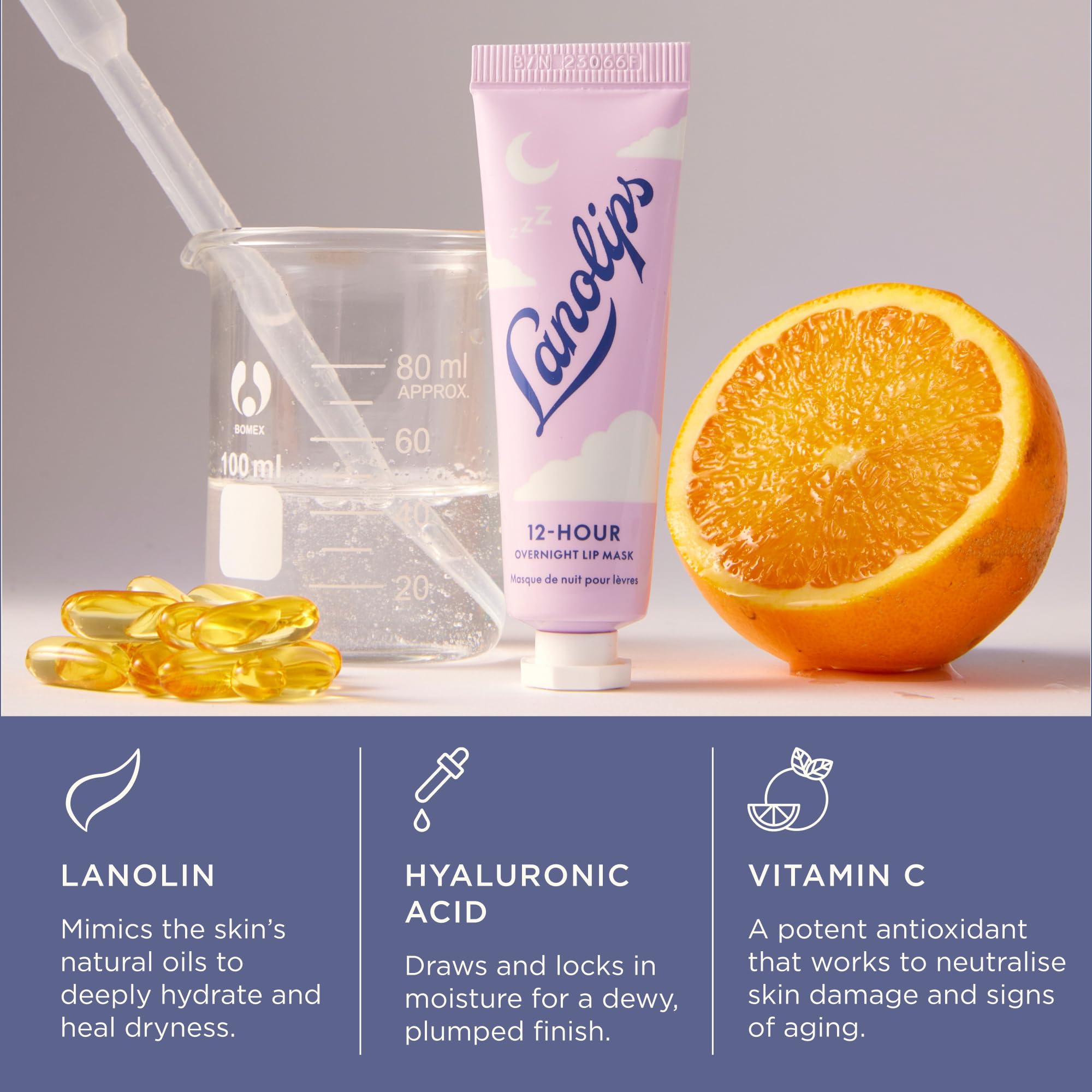 Lanolips application on lips demonstrating smooth coverage for daytime protection