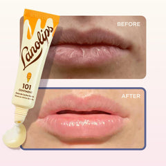 Lanolips applied to elbow dry patch providing barrier and hydration