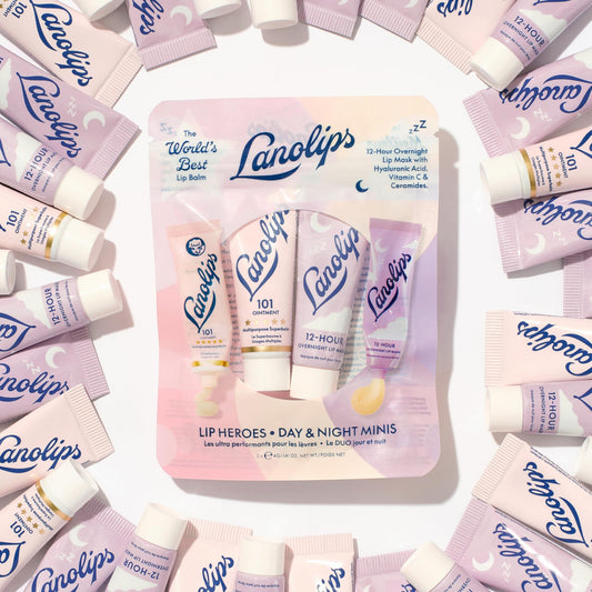 Lanolips open tins texture close-up displaying rich balm and moisturizing feel